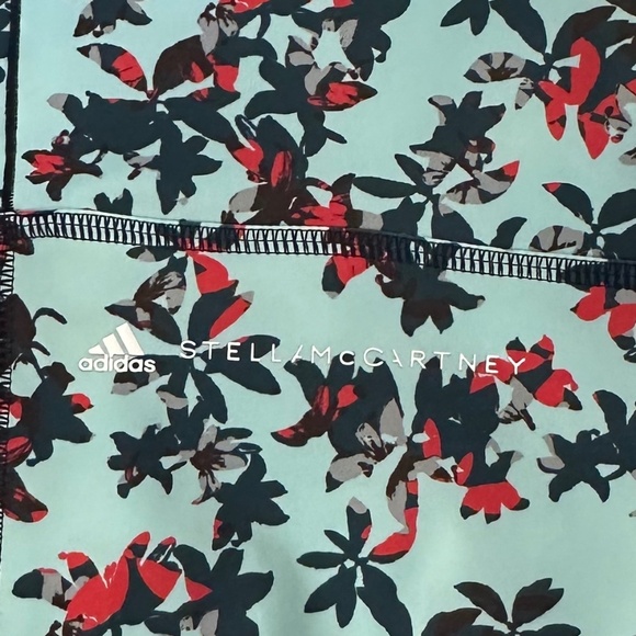 NWT Adidas x Stella McCartney Cycling Floral Shorts Blue/Multicolor Size L - Picture 6 of 11